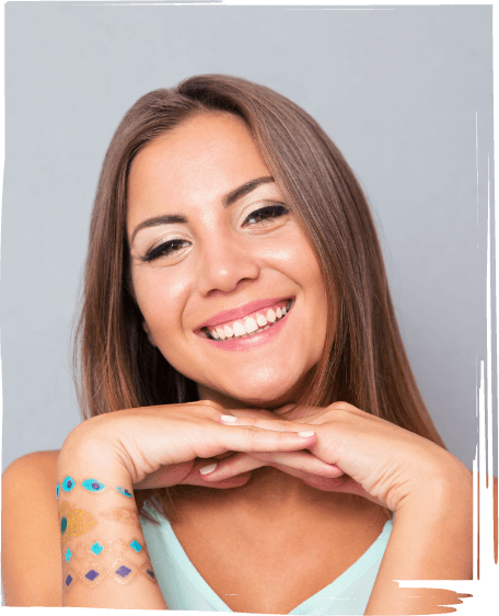 Smiling brunette woman