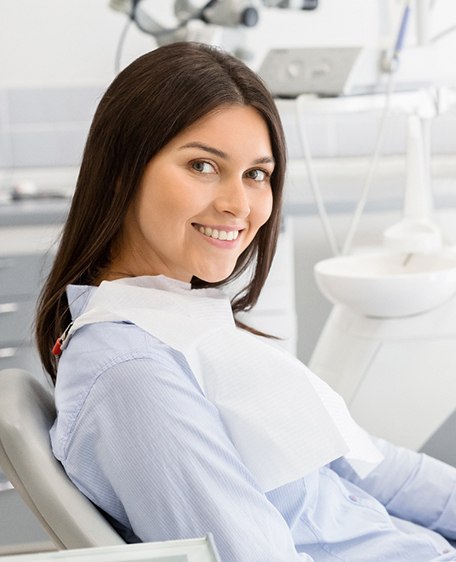 a dental patient smiling  